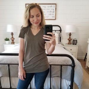 Abound Olive Green V-neck Shirt